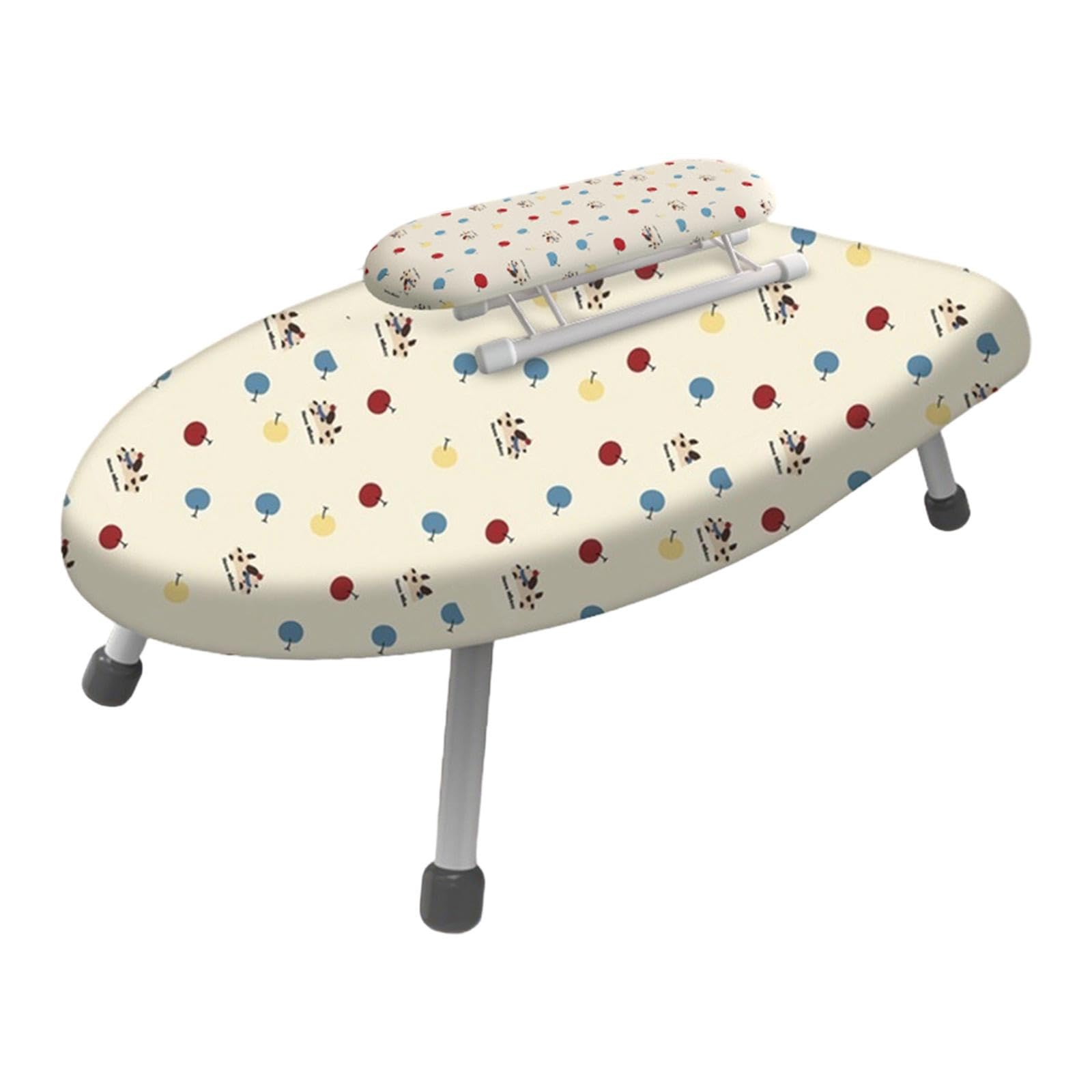Ironing Board, Small Tabletop Ironing Board Foldable Iron Household Heat Resistant Cover(With Sleeve Board)