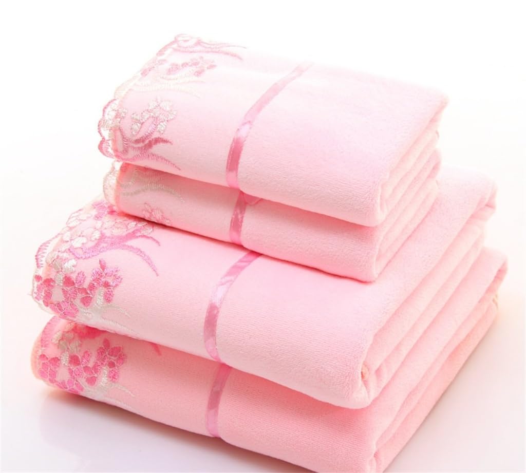 Juego de toallas de microfibra absorbentes con toalla de cara sólida y baño de secado rápido