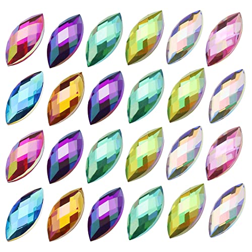 OTOTEC 500Pcs Acrylic Sew On Rhinestones AB Decorative Crystal Horse Eye Shape Rhinestones Decoration for DIY Making Crafts Scrapbooks Clothing Phones Colourful