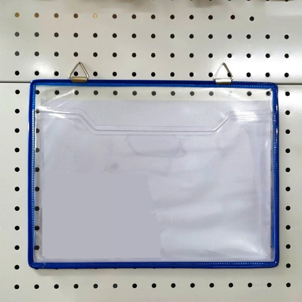 Hanging File Organizer Transparent Plastic File Storage Bag for Home Office, 12.59 X 9.44 X 0.78 Inch, Blue