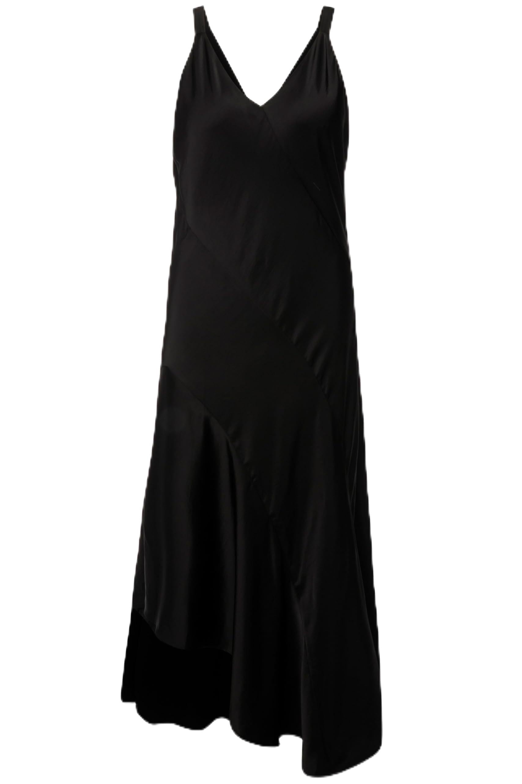 Ulla Popken Damen große Größen Übergrößen Plus Size Satin-Maxikleid, A-Linie, V-Ausschnitt, ärmellos 820341