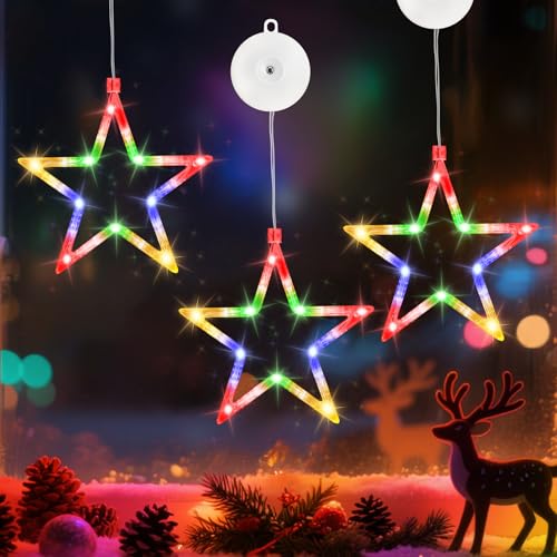 sylvwin LED Sterne Weihnachtsdeko Fenster 3 Stück,10 LED...