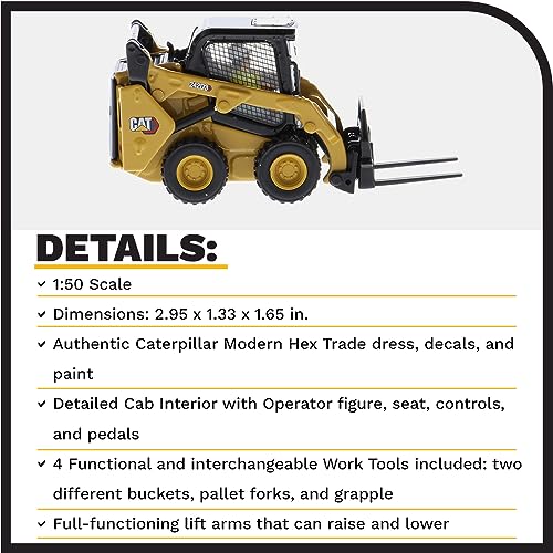 Diecast Masters 85676 - Cat 242D3 Skid Steer Loader, Maßstab 1:50, ab 14 Jahren, in Blechdose, für Sammler geeignet