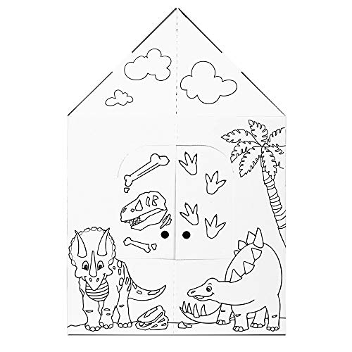 image for Easy Playhouse Cardboard Dinosaur House - Kids Art & Craft for Indoor 