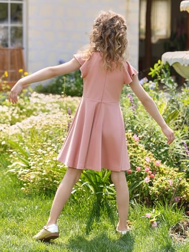MCieloLuna Summer Casual Mini Dress for Girls Flutter Sleeve Toddlers Kids O-Neck Flower Girl Wedding Guest Dresses3