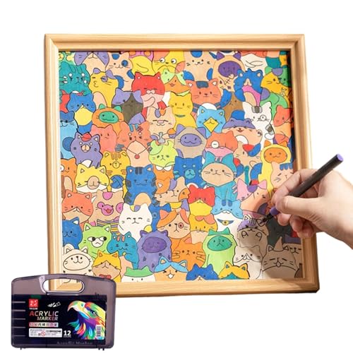 Juguetes educativos de gato para pintar: puzzle de madera que aviva la mente