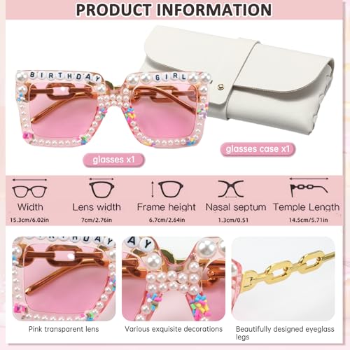 Birthday Glasses Oversized Square Happy Birthday Sunglasses Glasses for Women Girls Party Gifts Accessories4
