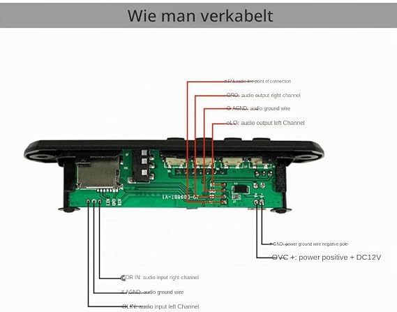 USB MP3 Module Bluetooth 12V MP3 WMA Decoder Board Audio Module FM AUX USB TF Radio for Remote Music Speaker
