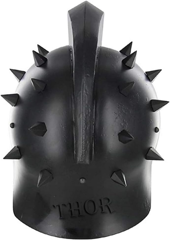 THOR INSTRUMENTS Maximus Gladiator Armor Helmet Black Finish Medieval Adult Costume Rustic Vintage Home Decor Gifts