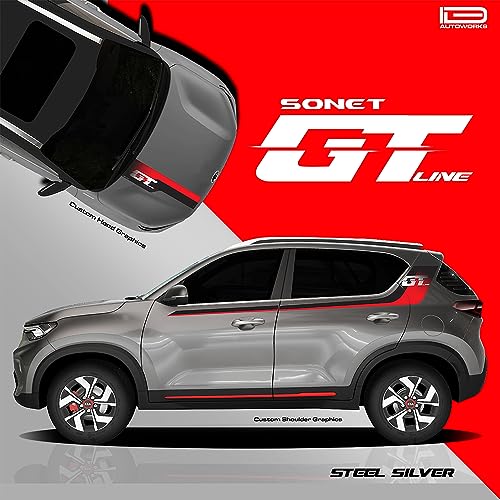 Image of GT Edition Car Graphics for Sonet| Colour - Steel Silver| Size - 30.5 x 7 cm