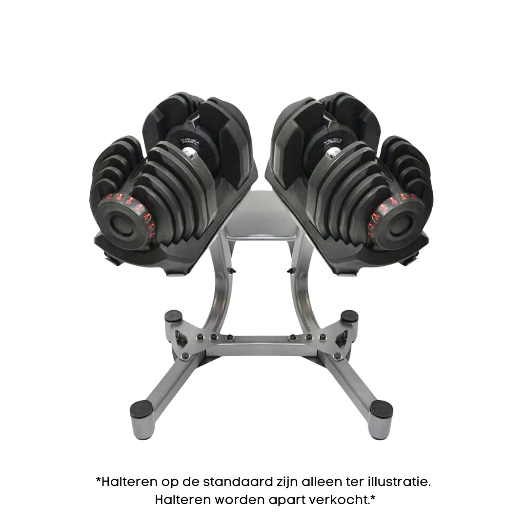 PH Fitness Set di Manubri Regolabili - Set Salvaspazio con 15-17 Impostazioni di Peso per Palestra in Casa, Allenamento Corpo, Fitness, Sollevamento Pesi e Workout (2 Pezzi)