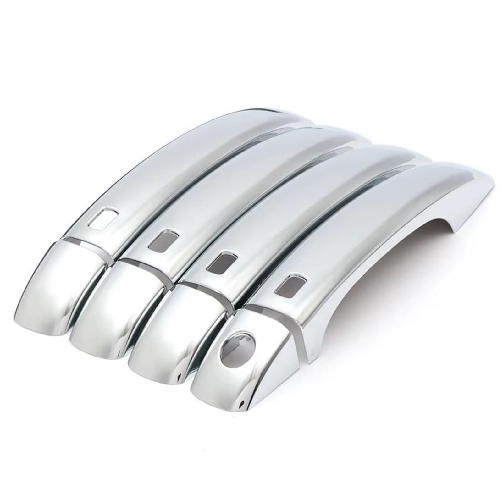 Btedsxc Silver Car Door Handle Cap Car Exterior Door Handle Cover Trim Set Compatible With For A4 For B8 2009-2016 Car Door Handle Cap Cover Frame Trim Plus Set