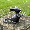 Animal Crackers Pair of solid cast iron mice garden ornament decorations, one 'talking' one 'listening', mouse lover gift #1
