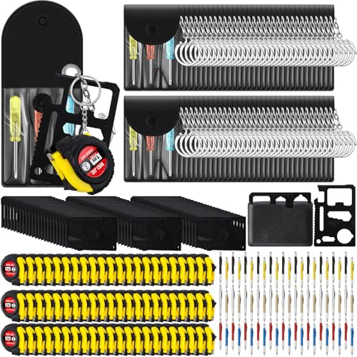 Image of 264 Pcs Mini Screwdriver Tape Keychain Set Multitool Pen Card Father's Gifts Bulk Mini Tool Set for Adult Men Dad (Multicolor)