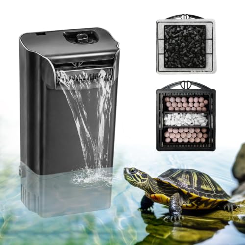 SYSENCIAGA 12W 222GPH Turtle Tank Filter for 20-45 Gal