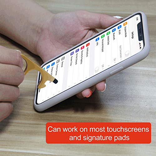 Browill Portable Door Opener Tool & No Touch Hand Tool With Key Ring, All Avoiding Germs by Working on Touchscreens & Signature pads, Carrying shopping bags (4)