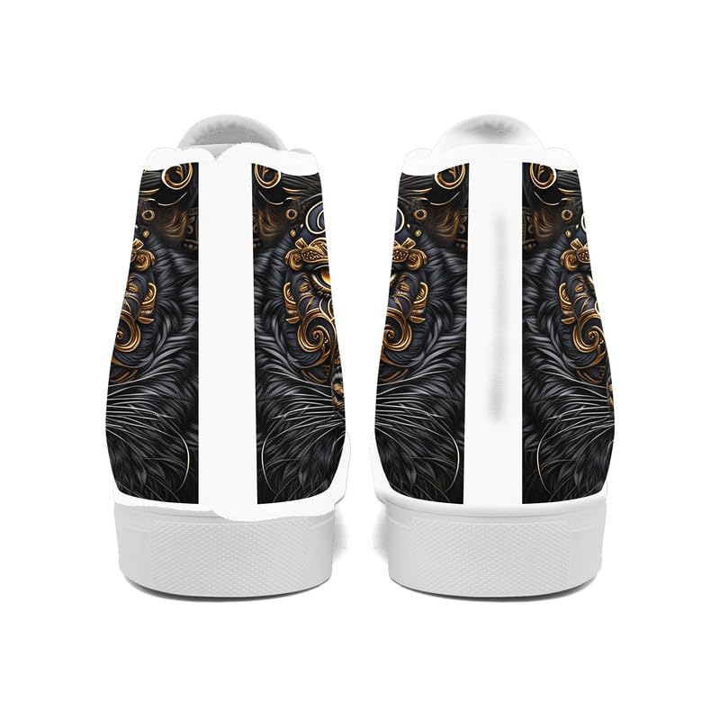 Unisex Fashion Skull High Top Sneakers Classic Lace-Up Canvas Shoes,Casual Cool Hip Hop Tennis Walking Shoes for Men Women4