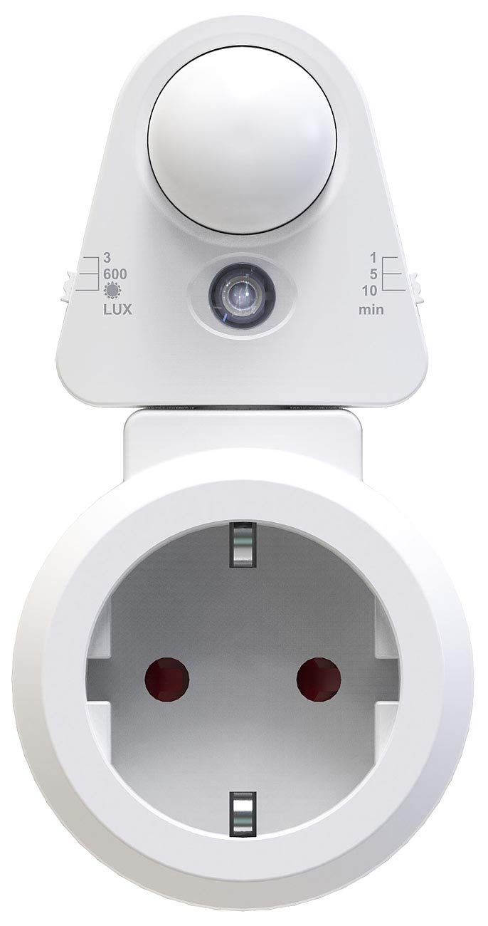 revolt Lichtsensor-Steckdose: 4er Pack Steckdose mit PIR-Bewegungs- und Licht-Sensor (Steckdosenbewegungsmelder, Bewegungsschalter, Switch)