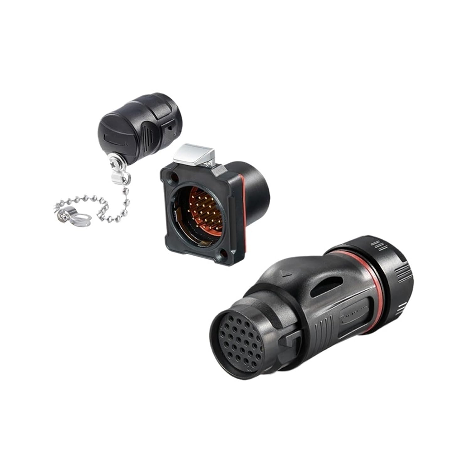 BD-24 Plastic Aviation Plug 24 core Data Signal Transmission Power Male and Female Industrial Connector(Flange Female seat)