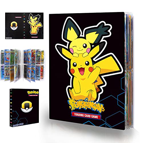 Album Cartas, Album Para Cartas Libro Titular Protección Cartas 4 Bolsillos por Página 30 Páginas Con Capacidad Para 240 Cartas, Regalos Para Niños(Negro01) Cover