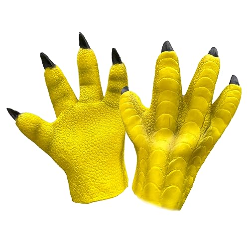 Yellow Eagle Claw Gloves Men Women Cosplay Party Halloween Masquerade Mardi Gras Evil Demon Animal Parrot Bird Eagle Paw Gloves Funny Drama Carnival Costume Accessory Spook House Props Decor - Image 2