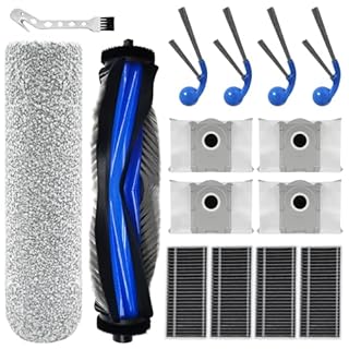 Accessori di ricambio per ECOVACS DEEBOT X8 Pro Omni, X8 Omni/ T80 Pro Omni / T80 OMNI / T80 Pro aspirapolvere robot,2 Spazzola a Rullo + 4 sacchetti + 4 spazzole laterali + 4 filtri + spazzola