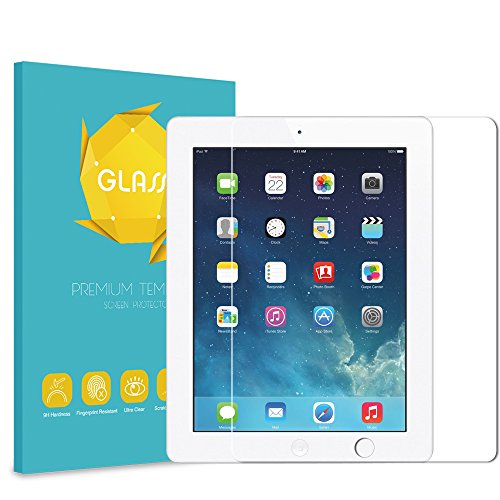 Fintie Tempered Glass Screen Protector for iPad 2/3/4 , Anti Scratch Premium HD Clear 9H Hardness for iPad 2, The New iPad 3 & iPad 4th Generation with Retina Display