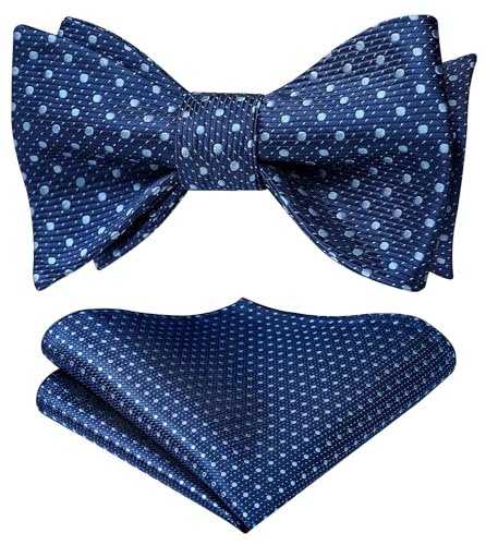 HISDERN Bowties Men Polka Dots Self Tie Bow Ties and