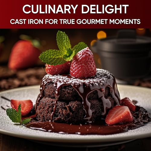 GUSSKÖNIG Mini Dutch Oven Set - 6x 300ml Cast Iron Mini Pots with Lids - Pre-Seasoned Mini Dutch Ovens - Cast Iron Mini Cocotte Serving Pans - Includes Recipe Book & Instruction Manual - Image 8
