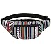 Kayhoma Boho Fanny Pack Stripe Festival Rave Retro Vintage Flat Bum Bags Travel Hiking Waist Belt Purse
