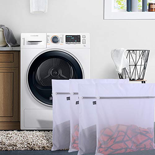 Kimmama 4 Pack Laundry Mesh Bag,4 Xxl Large Size Mesh Laundry Bag-Heavy Duty Fine Mesh Wash Bag For Washing Machine-Supper Zipper Net Laundry Bag For Travel,Lingerie,Sweater,Garment #TOP7