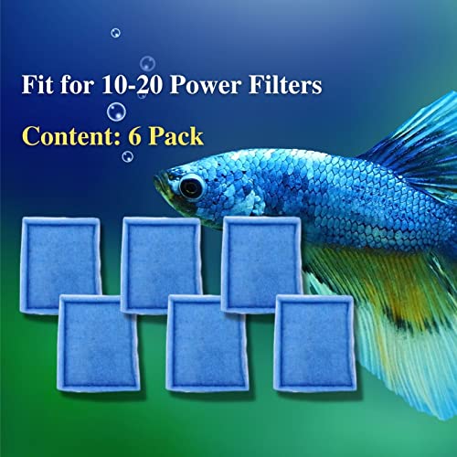 Image of 6 Pack Replacement Aquarium Filter Cartridge, Fit for Aqua-Tech 10-20 Gallon Power Filters, for Aqua-Tech EZ-Change #2 Fish Tank Filters