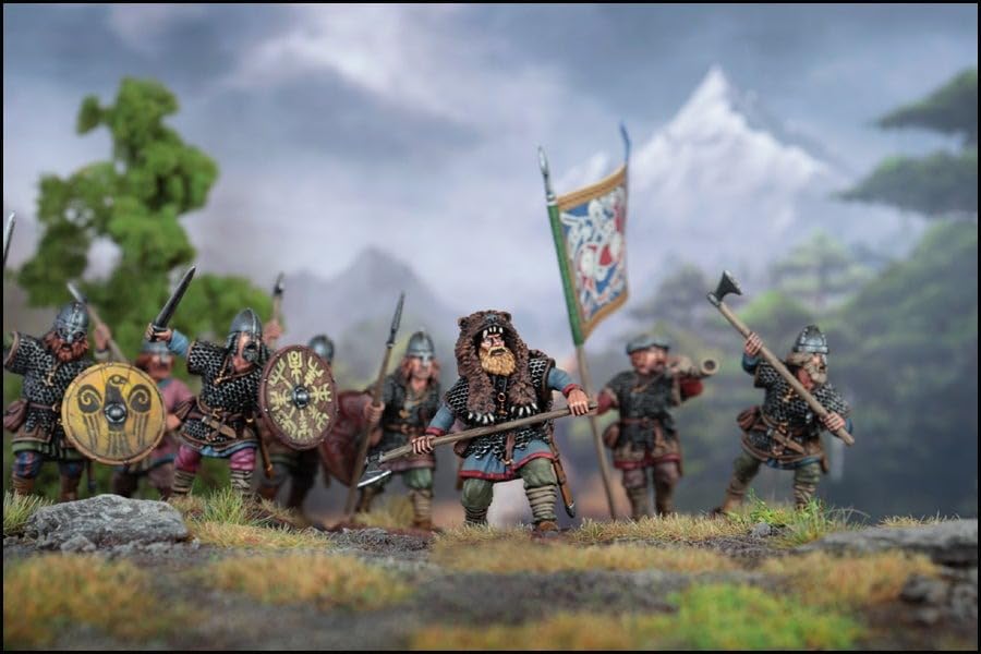 Set de 60 Figuras Vikingas de Plástico 28mm Victrix miniatura 2