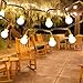 Kugel Lichterkette Strom, LIGHTNUM 5M 50 LEDs Weihnachtsbeleuchtung Warmweiße mit 8 Modi und Speicherfunktion, Wasserdichte IP44 für Balkon, Garten, Geländer, Weihnachten, Innen, Außen Dekoration