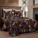 King Bedding Set - 3 Piece - Blue Ridge by Donna Sharp - Lodge Quilt Set with King Quilt and Two...