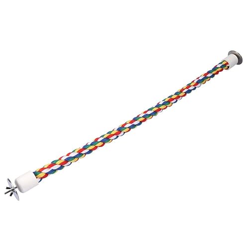 TOPINCN Pájaro De Pie Perca Suave Colorido Saludable Algodón Cuerda Loro Pájaro Bungee Juguete Regalo…