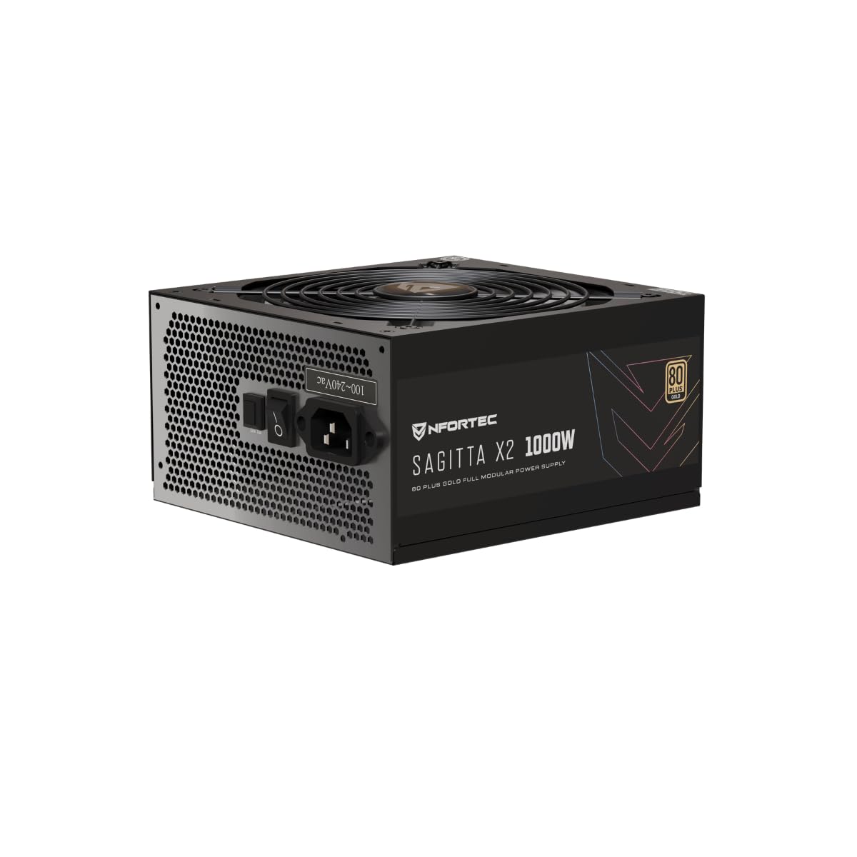 Nfortec Sagitta X2 1000W Fuente de alimentación Full Modular 80+ Gold, Ventilador silencioso PCIE 5.1, ATX 3.1, Negro