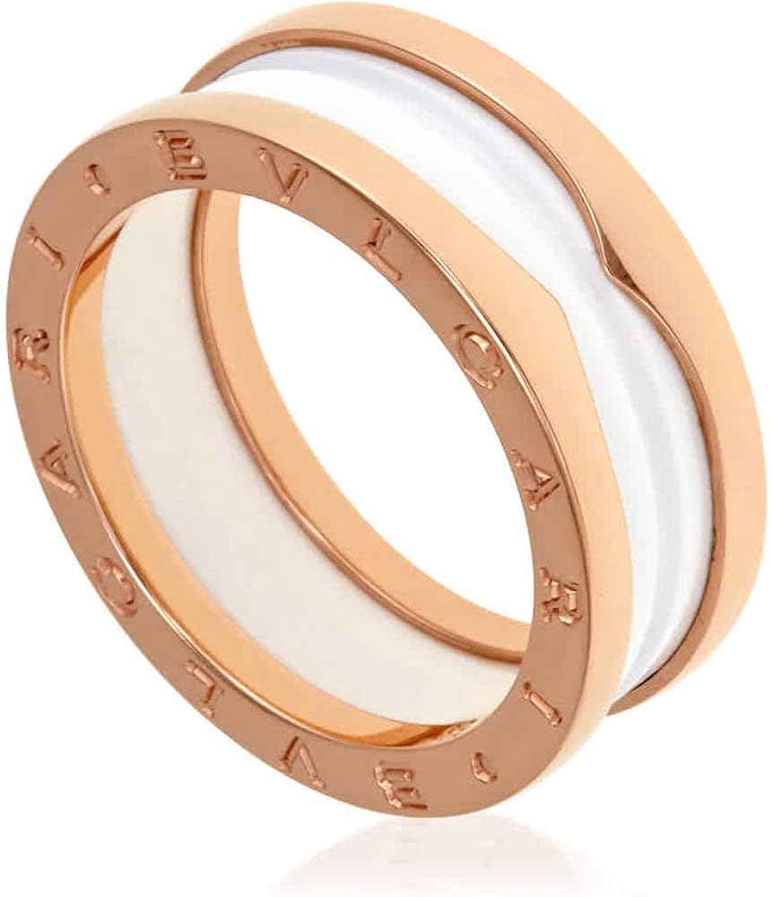 Amazon.com: Bvlgari B.Zero1 18K Pink Gold and White Ceramic 2-Band