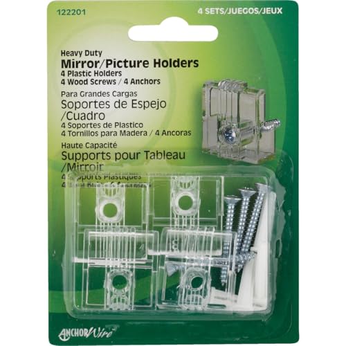 Image of Hillman AnchorWire Plastic Coated Plastic Mirror Holder Kit 4 lb. 4 pk Heavy Duty