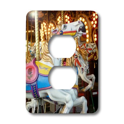Vintage carrousel cache prise mural pour double prise électrique - 3