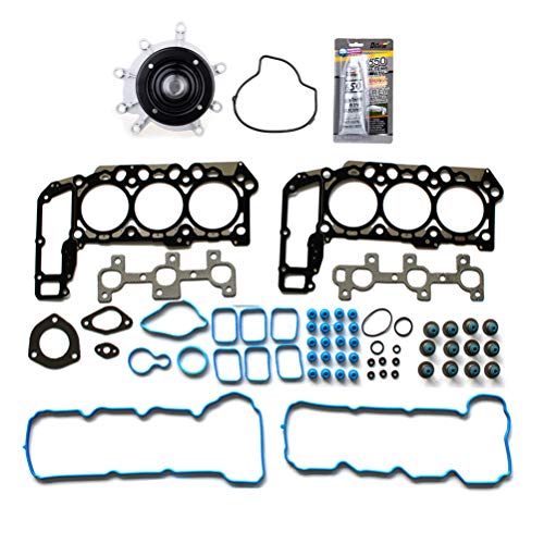 Engine Head Gasket Set & Water Pump Compatible with 2006-2010 for Jeep Commander 3.7L;2005-2010 for Jeep Grand Cherokee 3.7L OE HS26229PT-1 AW7163