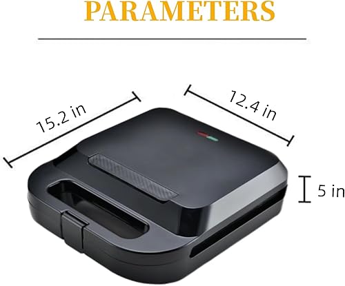 Miniatura 4 de Sandwichera 4 en 1, mini máquina de donas de 12 agujeros, 4 rebanadas de wafflera de 1400 W con placas antiadherentes, calefacción de doble cara,