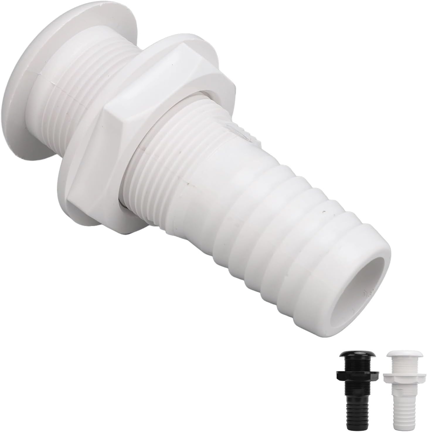 Thru Hull Fitting 3pcs Boat Through Hull Connector Outlet Smooth Drainage Straight Drain Fittings Plumbing