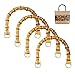 LMIX 4 Pezzi Manici per Borse in Bambu, Manici Bamboo per Borse Uncinetto Artigianale, Maniglie di Ricambio Fai da Te Donna per Tote Borsette Borsa Iuta (Gancio di Oro)