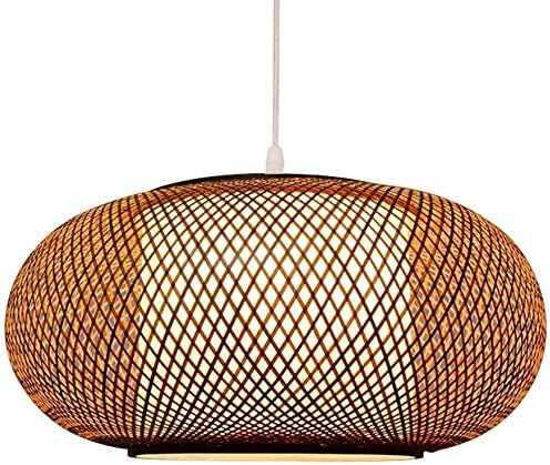 OSCCAR Chinese antieke bamboe weven lantaarn ronde kroonluchter eenvoudige Japanse eettafel plafondlamp restaurant thee huis restaurant land bamboe weven lamp bamboe kunstlamp (Size : 40 * 18cm)