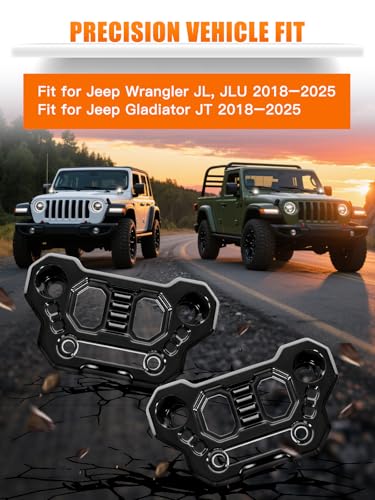 Image of UNI-SHINE 2-Pack Hood Mounting Brackets for Light Bar Fit for Jeep Wrangler JL JLU Gladiator JT 2018-2026 Aluminum A-Pillar Auxiliary Cowl Mounts for LED Pod & Ditch Lights
