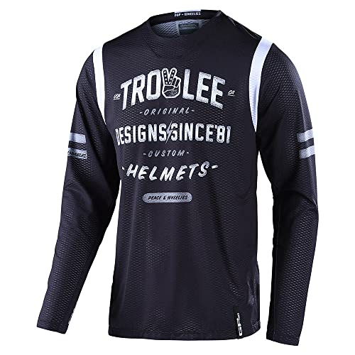 Troy Lee Designs GP Air Roll Out Jersey - Motocross Dirt Bike ATV Enduro Dual Sport Racing Off Road Ventilated Warm Weather Long Sleeve Riding Gear - Adult Mens (Black, SM)