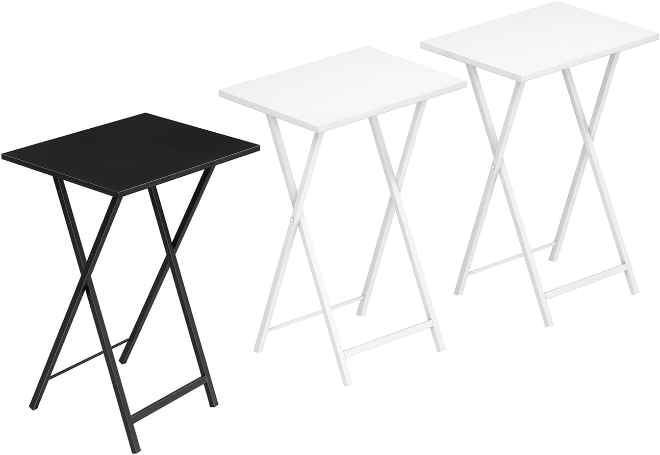HOOBRO Folding TV Tray Tables, Stable Snack Table for Small Space, Portable Sofa Side Table, Easy Assembly and Storage, Ideal for Snacks and Meals in Living Room, BK15BZ01-WW25BZ01N1