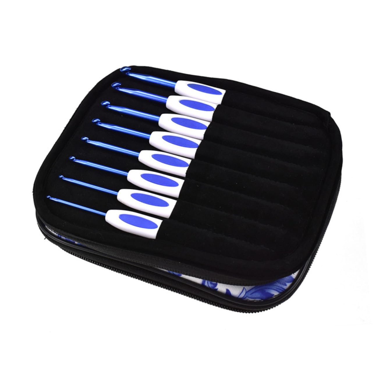 Angoily Uncinetto da Ago Barbetta Strumenti per Tessitura in Stile Porcellana Blu e Bianca Forniture per Tessitura Duraturo e Portatile