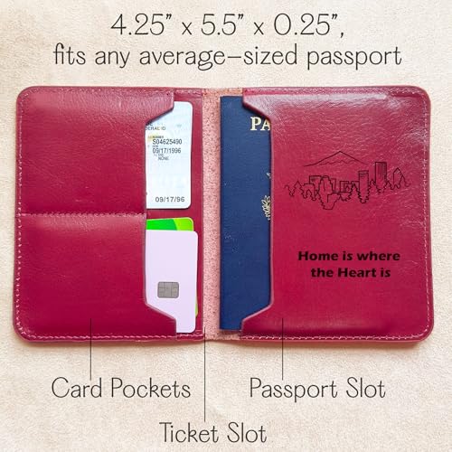 Personalized Durable Leather Passport Holder & Luggage Tag Set • Customized Father's Day Gift for Dad • Monogram, Name, Date, Photo, Logo • Dad Appreciation Gift • Men's Traveler Gift • Made in USA4
